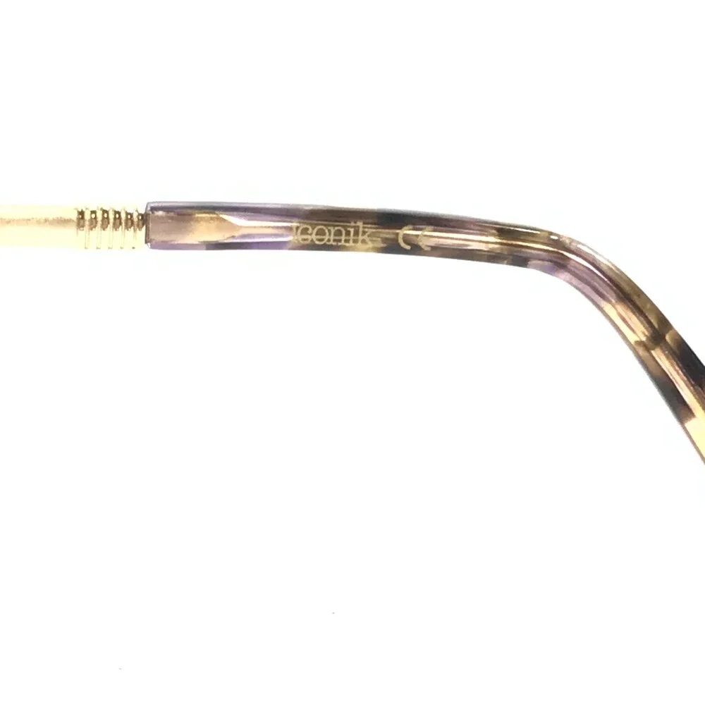Iconik Eyeglasses Frames Ashley C3 Purple Tortoise Gold Round Full Rim 49-18-147